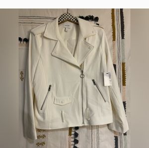 NWT! Nine West Cream Moto Jacket size Large